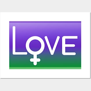 LOVE with female symbol Womens Right suffragette Posters and Art